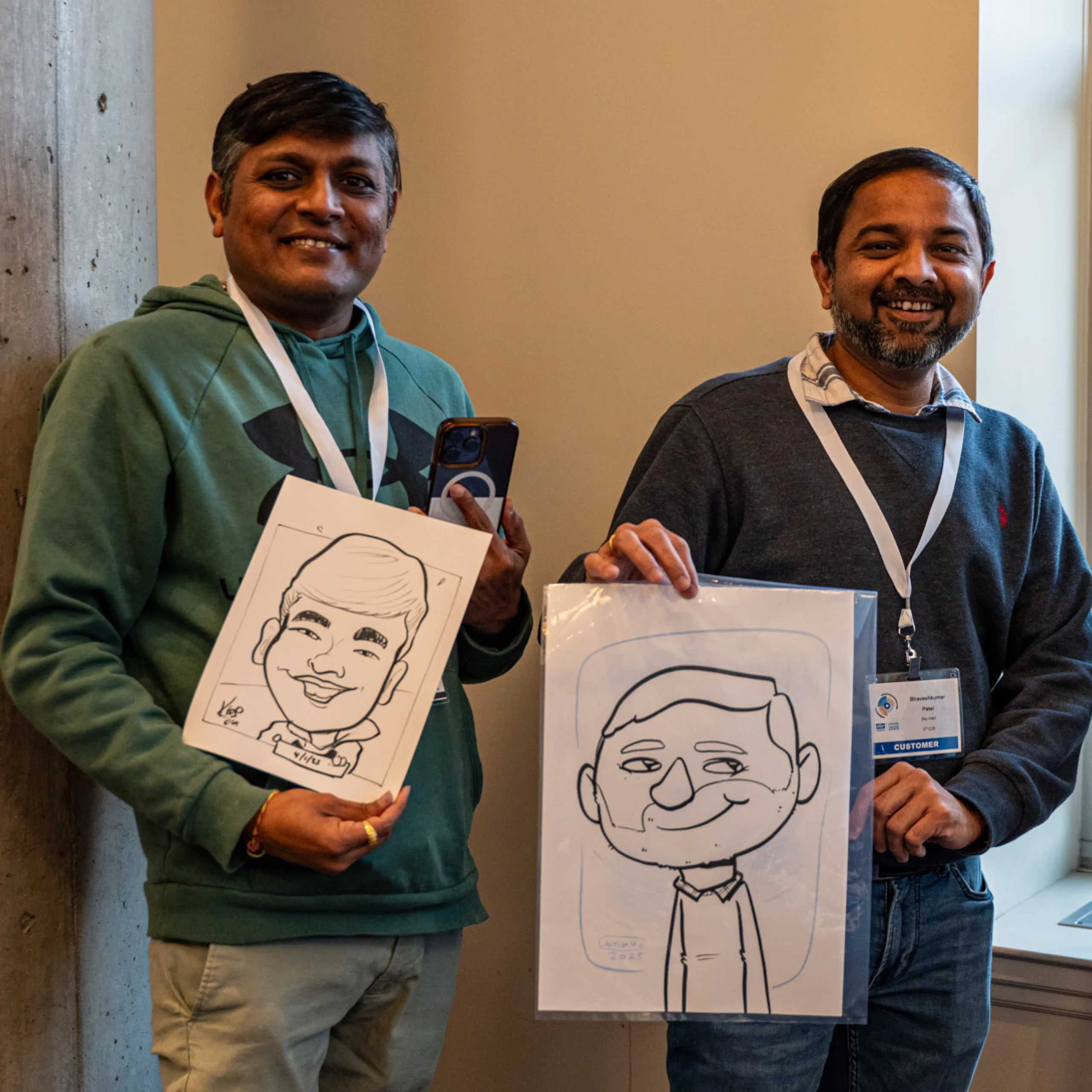 Customers Show Off Caricatures